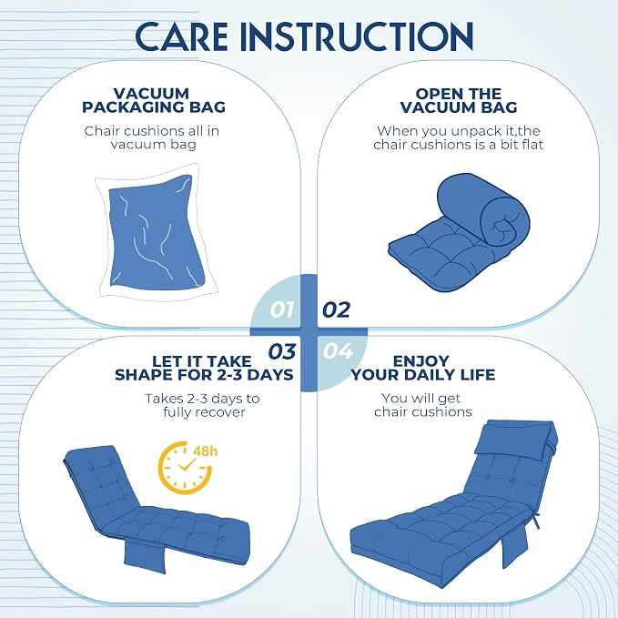 Outdoor Chaise Lounge Cushion, Waterproof Lounge Chair Cushion - Image 7