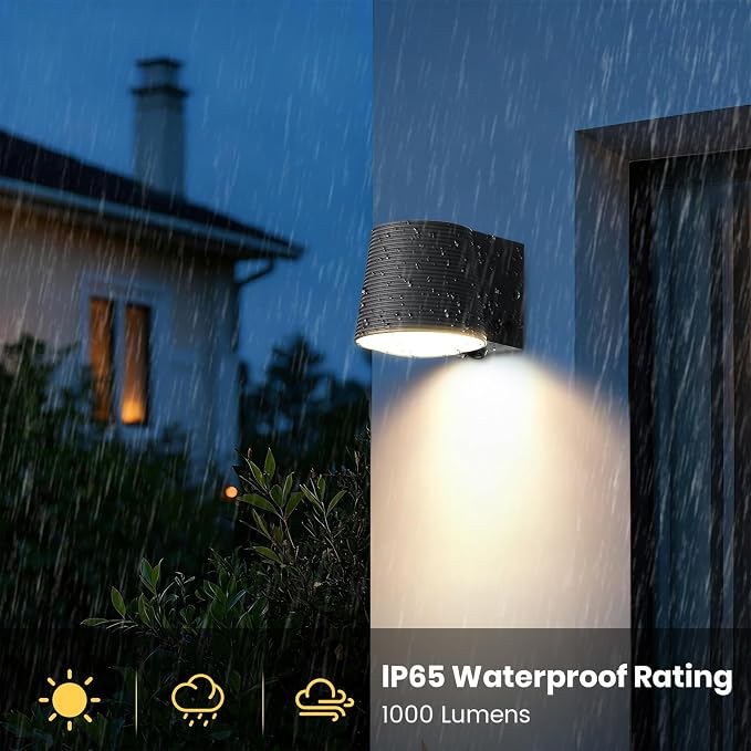 Outdoor Wall Light Fixture, AC/Solar Charging Front Porch Lights Wall Mount - Image 7