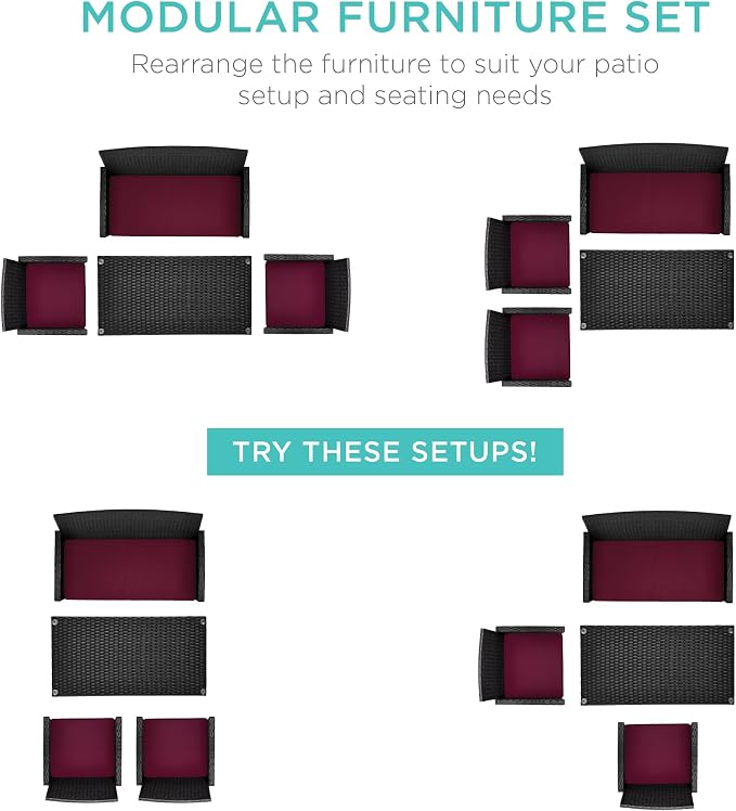 Best Choice Products 4-Piece Outdoor Wicker Patio Conversation Furniture Set - Image 2