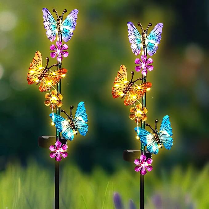 Solar Lights Outdoor Waterproof Garden Butterfly Light Decorative Solar Stake - Image 6