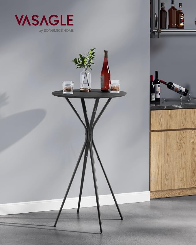 VASAGLE Bar Tables Set of 2, Round Cocktail High Top Pub Bistro Table - Image 7