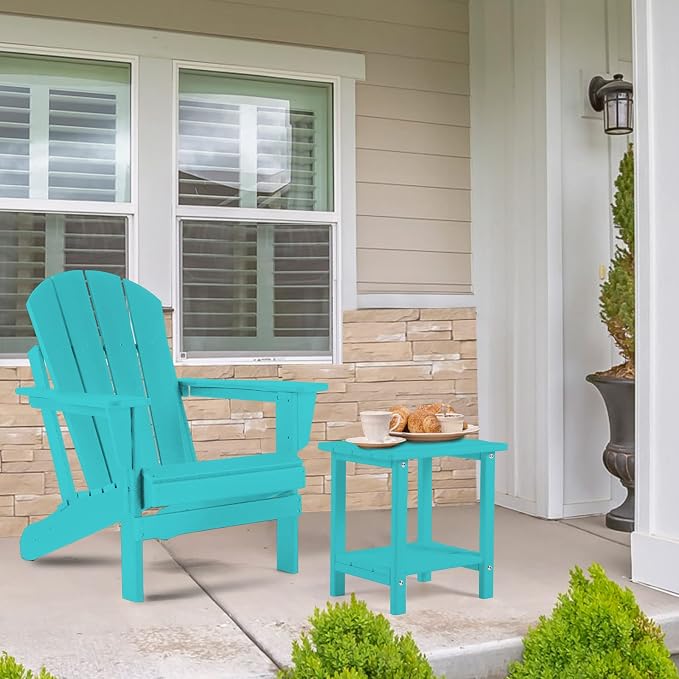 Adirondack Outdoor Side Table, 2-Tier Sturdy Patio End Table Weather Resistant - Image 2