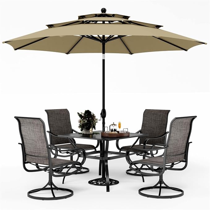 PHI VILLA Patio Table and Chairs Dining Set by PHIVILLAThepioneerofcomfortablehouseholdsupplies