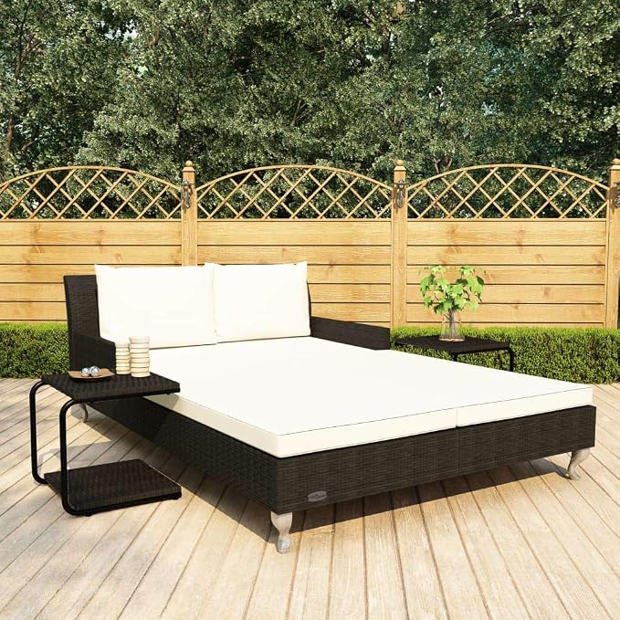 2 Person Garden Sun Bed Patio Furniture Outdoor Daybed by Unknown