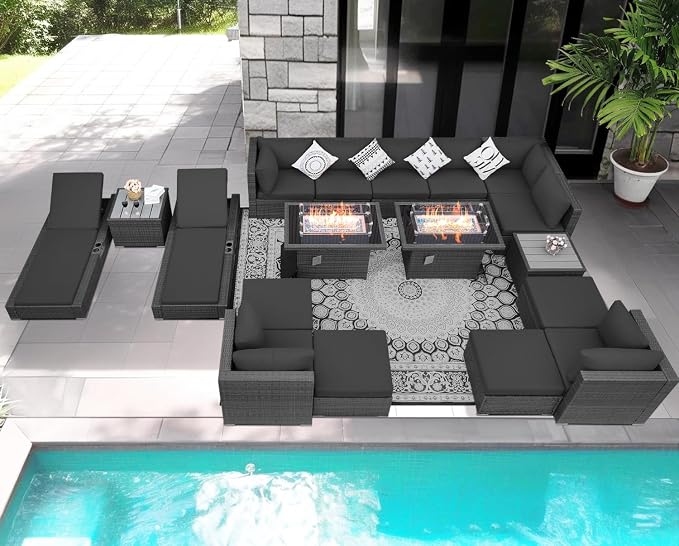 NICESOUL 18 Piece Extra Large Luxury Patio Furniture Set - Image 3