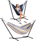 SUNCREAT 2-in-1 Convertible Double Hammocks 2 Person Heavy Duty, Large Patio by SUNCREAT