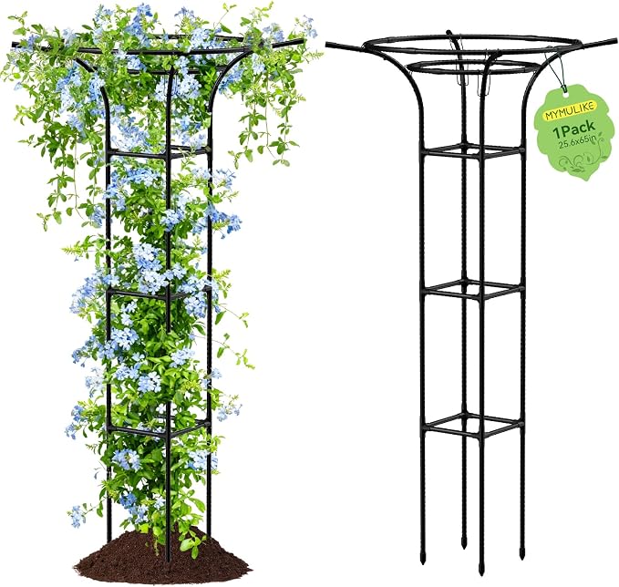 Garden Trellis for Climbing Plants Outdoor, 65 Inch Mushroom Top Trellis for by MYMULIKEHOME