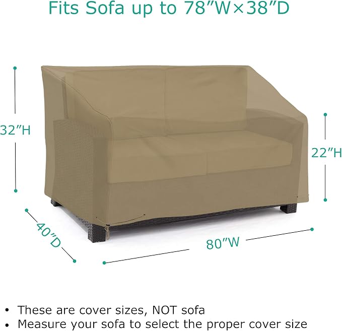 SunPatio Outdoor Loveseat Cover, Patio Heavy Duty Waterproof Deep Sofa Cover - Image 6