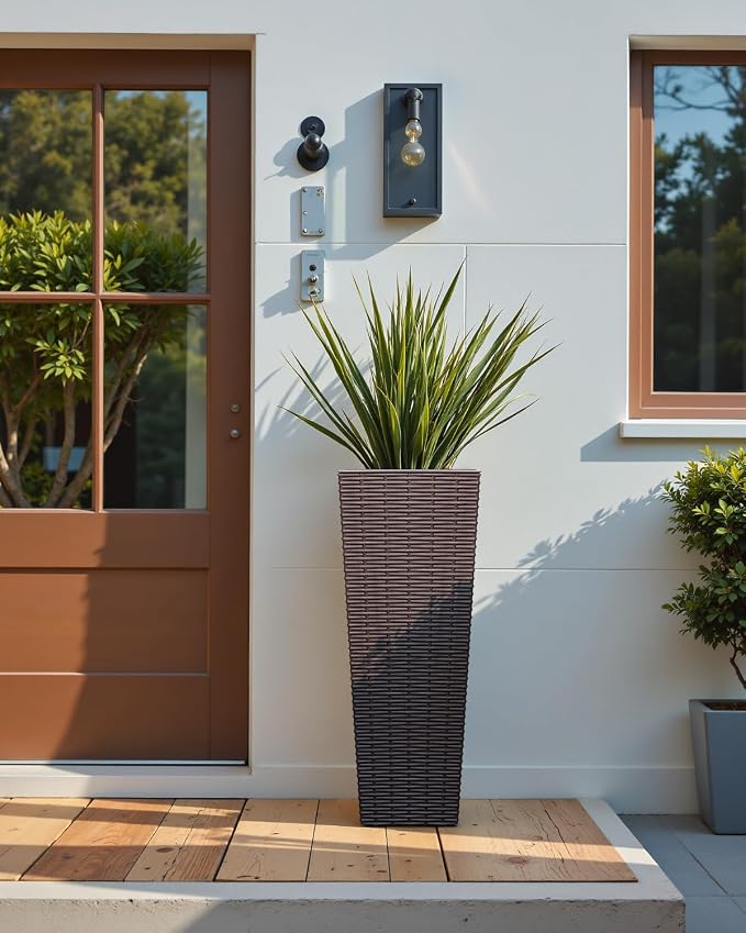 Greesum 24 Inch Tall Plastic Planters, Detachable Inner Pot & Drainage Holes - Image 6