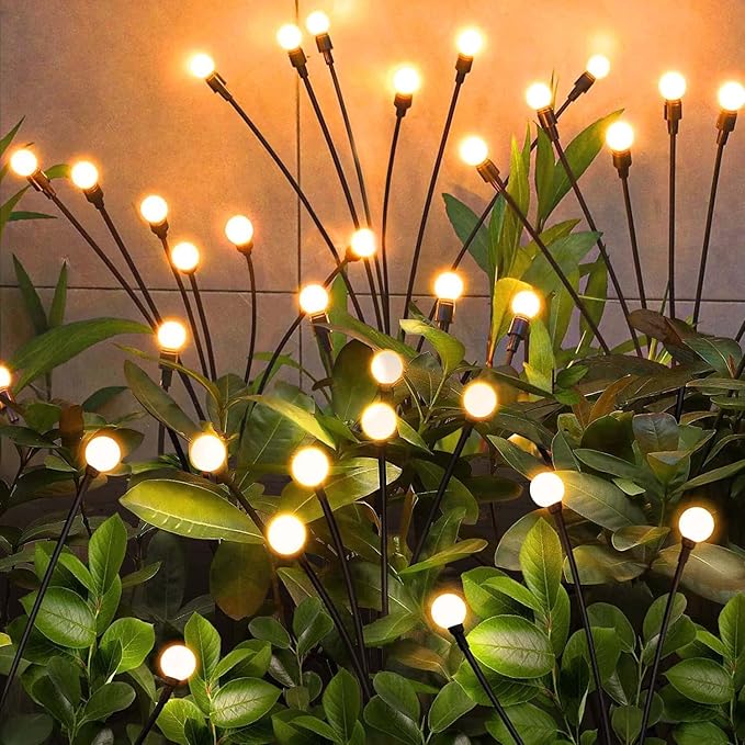 Solar Garden Lights, Solar Firefly Lights, 8 Pack 64 Heads Solar Lights Outdoor by NBQQ
