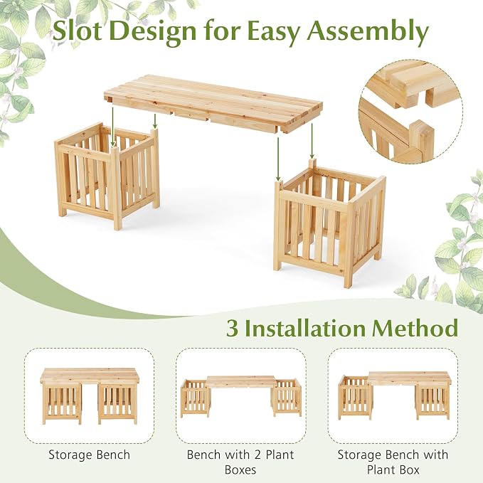 HAPPYGRILL Patio Wooden Bench - Image 5