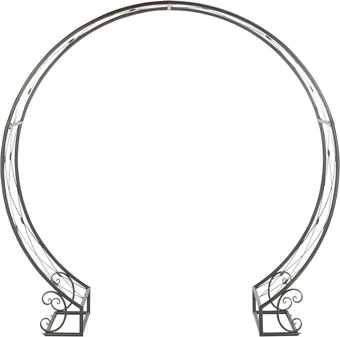 SAFAVIEH Outdoor Collection Mizell Black Rust Lattice Wrought Iron Moon Gateway by SAFAVIEH