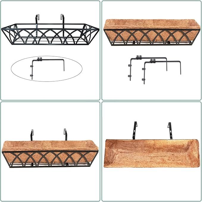 24in 2pcs Planter Box with Coco Liner, Rust-Resistant Metal Frame, Hydration - Image 8
