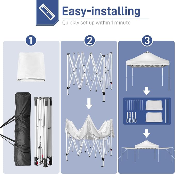 Outvita 10x10ft Ez Pop Up Canopy, Portable Instant Canopy Tent - Image 5