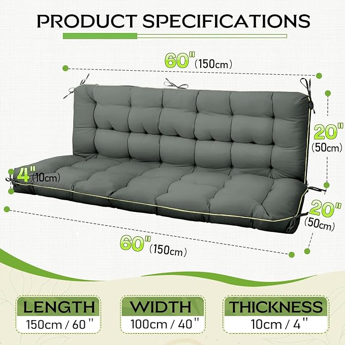 AS AWESLING 60×40 INCH Oxford Fabric Swing Cushions - Image 7