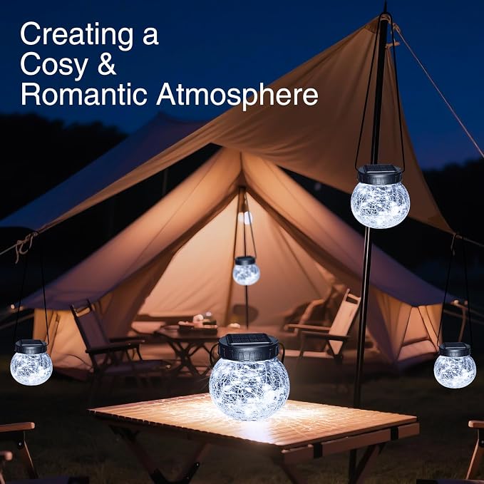 Kolpop Solar Lanterns Outdoor Waterproof 6 Pack, Hanging Solar Lights - Image 6