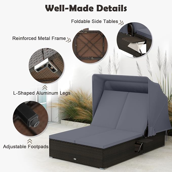 Tangkula Outdoor Rattan Daybed - Image 8
