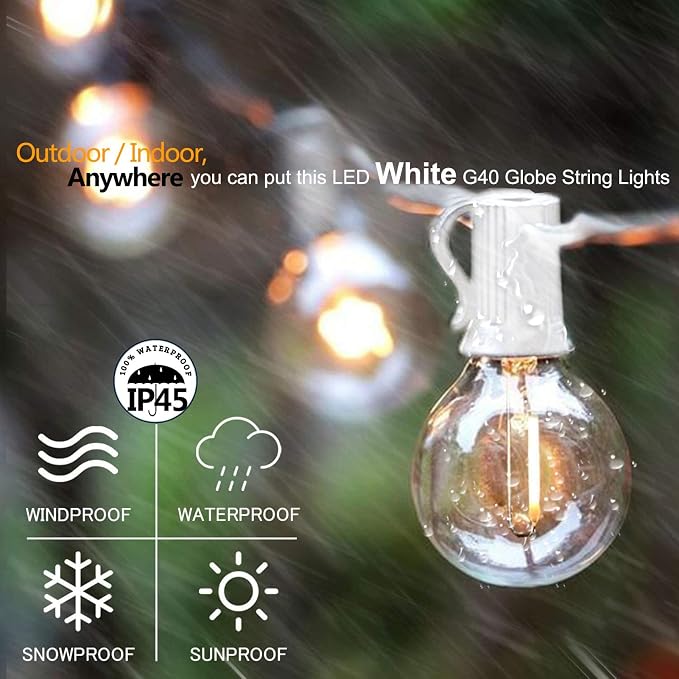 400FT White String Lights for Outside - Image 5