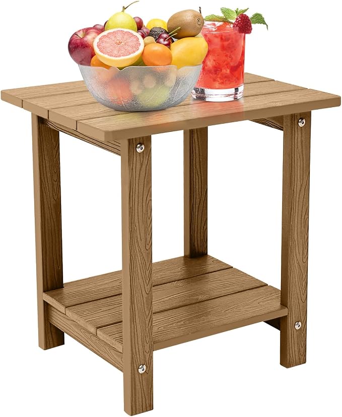 Melucivi Weather Resistant Outdoor Side Table, Double Small Adirondack Side - Image 4