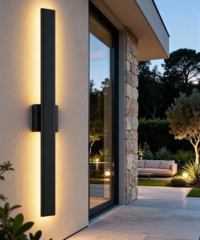 Aipsun Black Outdoor Wall Sconce 3000K 4000K 6000K, 31.5in Modern Exterior - Image 8