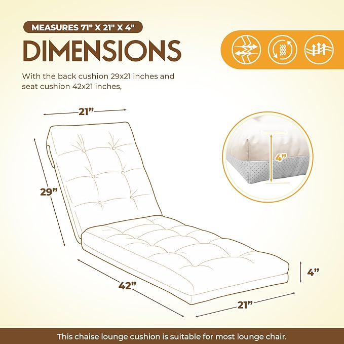 Outdoor Lounge Chair Cushions, Chaise Lounge Cushions - Image 2