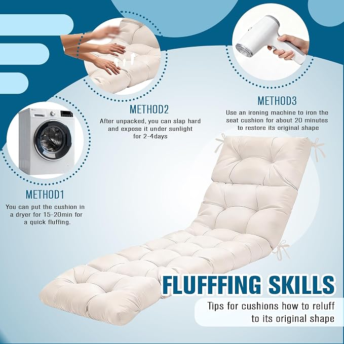 MTMR Chaise Lounge Cushion Outdoor, Non-Slip Chair Cushion - Image 7