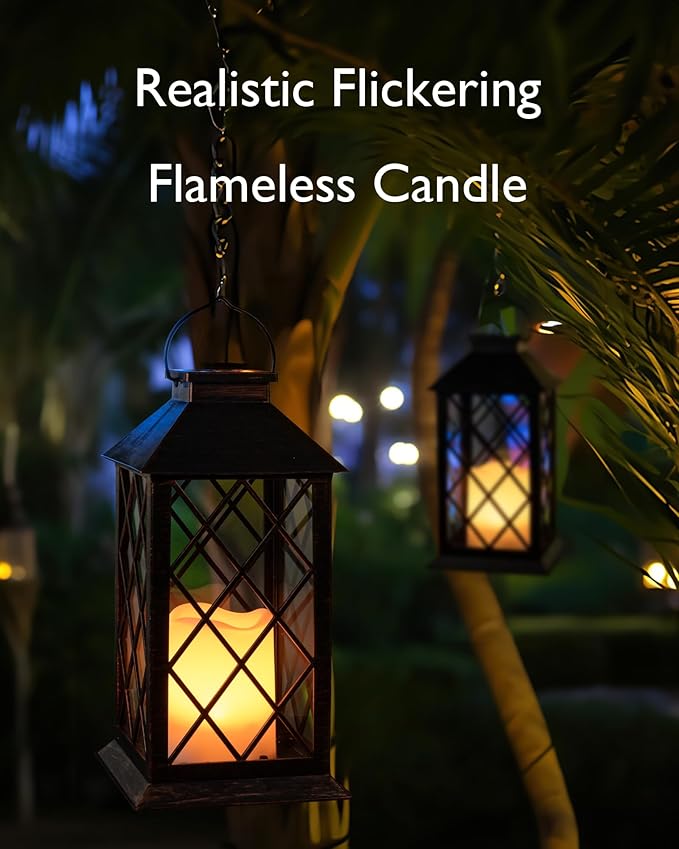 Homemory Solar Lanterns Outdoor Waterproof Hanging - Image 2