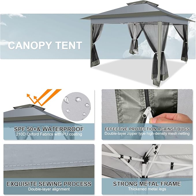 COBIZI 12x12 FT Pop up Gazebo on Clearance Outdoor pop up Canopy Tent, carpas - Image 5