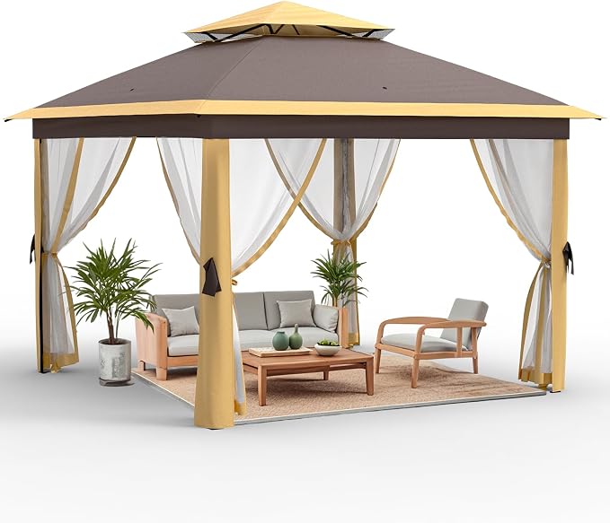 11x11 FT Outdoor Gazebo, Heavy Duty Pavilion by Towallmark