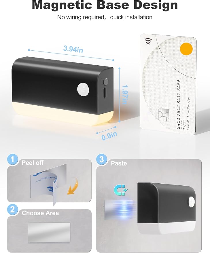 VOLISUN Motion Sensor Stair Light Indoor Rechargeable 6 Pack, Night Lights - Image 6