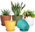7 inch Plant Pots for Indoor Outdoor Plants, 5 Pack Thick Nursery Pots by Meowell
