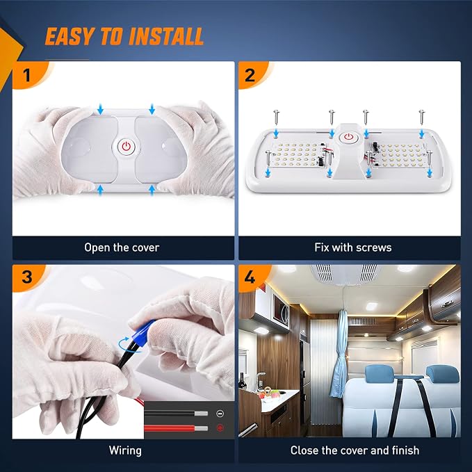 Nilight 5pcs 12V RV Interior Lights LED Ceiling Double Dome Light - Image 7