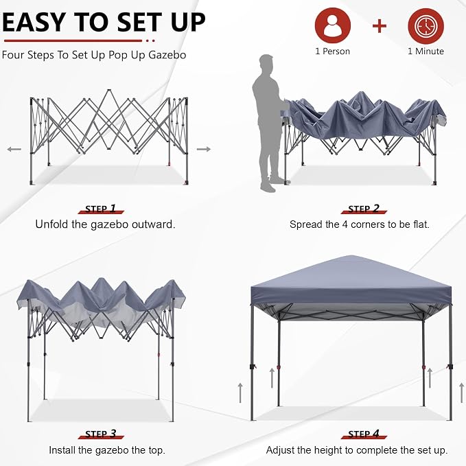 ABCCANOPY Outdoor Easy Pop up Canopy Tent 10x10 - Image 6