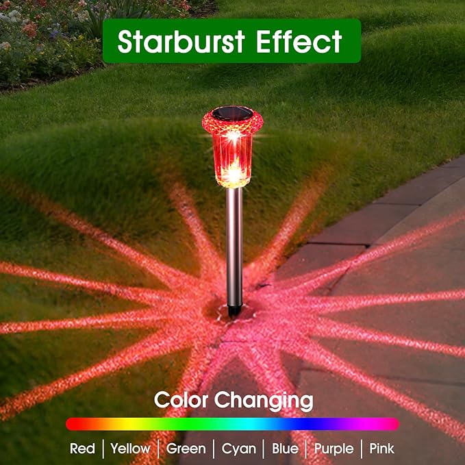 Solar Outdoor Lights, 15 Pack Solar Pathway Lights Outdoor Waterproof, Stake - Image 2