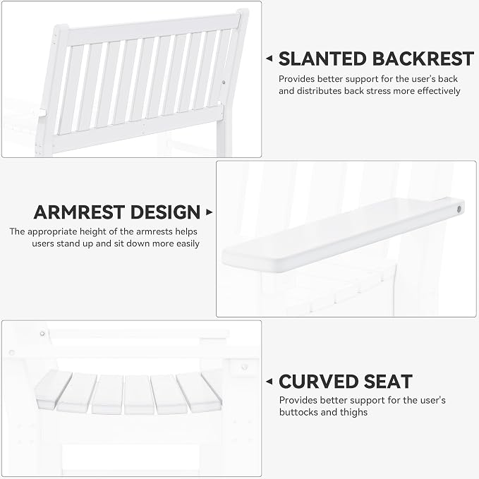 YITAHOME Garden Bench, All Weather Outdoor Bench - Image 6