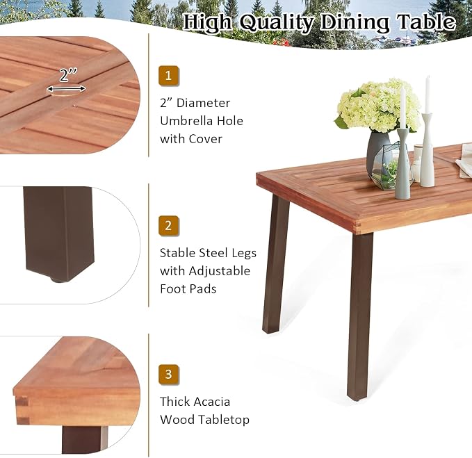 Tangkula 6 Pieces Wicker Patio Dining Set, Patiojoy Outdoor Dining Furniture w/ - Image 6