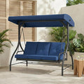 MAMIZO 3-Seat Patio Swing with Adjustable Canopy & Backrest, Outdoor Porch by MAMIZO