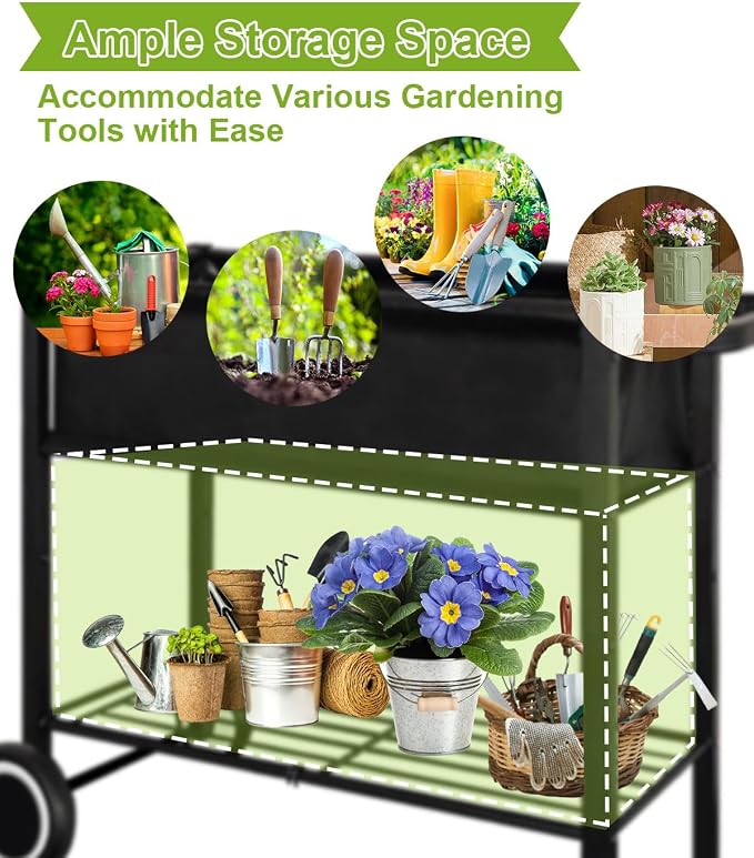 Raised Garden Bed with Legs for Outdoor Plants, Standing Elevated Planter Box - Image 4