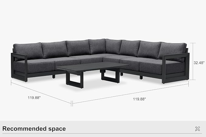 PURPLE LEAF Patio Furniture Set L-Shaped Outdoor Couch - Image 8