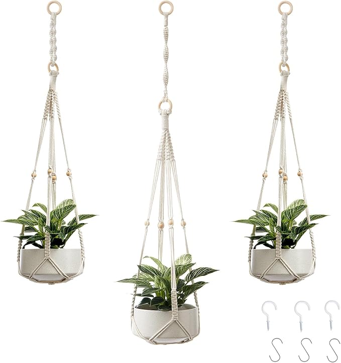 CADNLY Macrame Plant Hangers Indoor – Rope Hanging Plant Holder by CADNLY