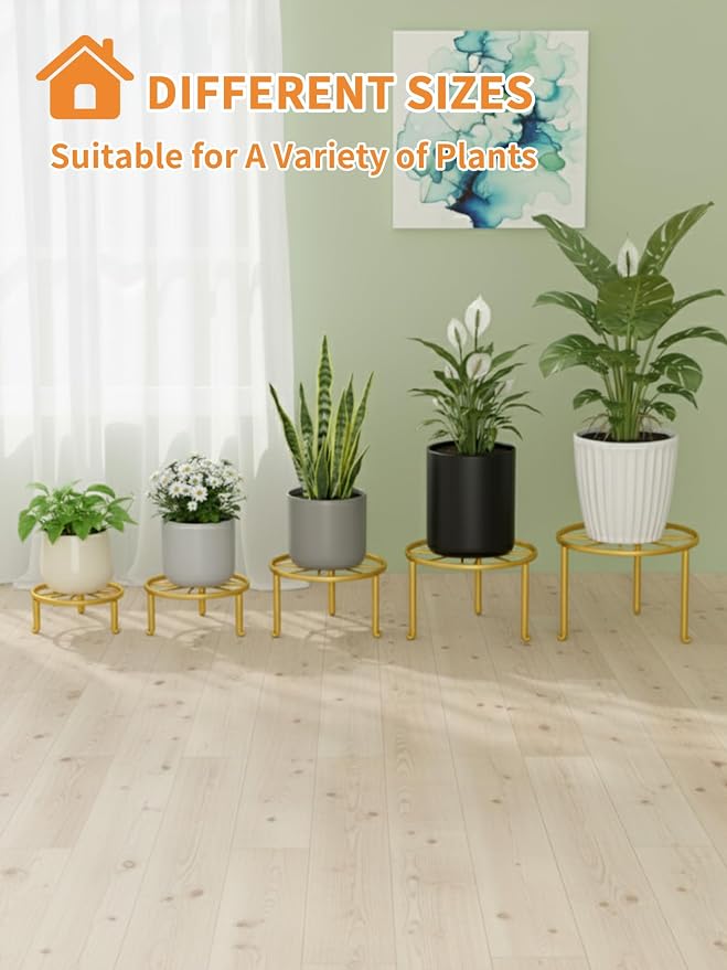 5-Pack Metal Plant Stand Indoor Anti-Rust Flower Display Stand Heavy Duty - Image 7