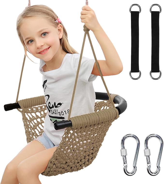 Hi-Na Tree Swing for Kids, Adjustable Toddler Rope Swing Seat by Hi-Na