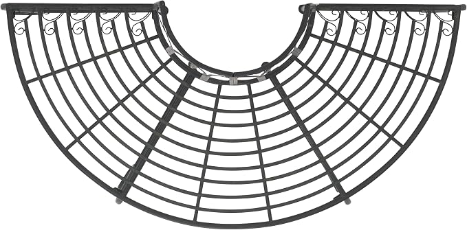 SAFAVIEH Outdoor Collection Abia Victorian Antique Black Semicircle Tree Bench - Image 7