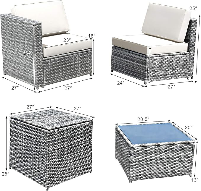 Tangkula 8 Pieces Wicker Patio Furniture Set - Image 4