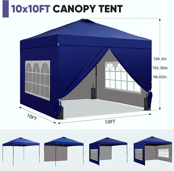 GDY 10x10 Pop Up Canopy Tent - Image 2