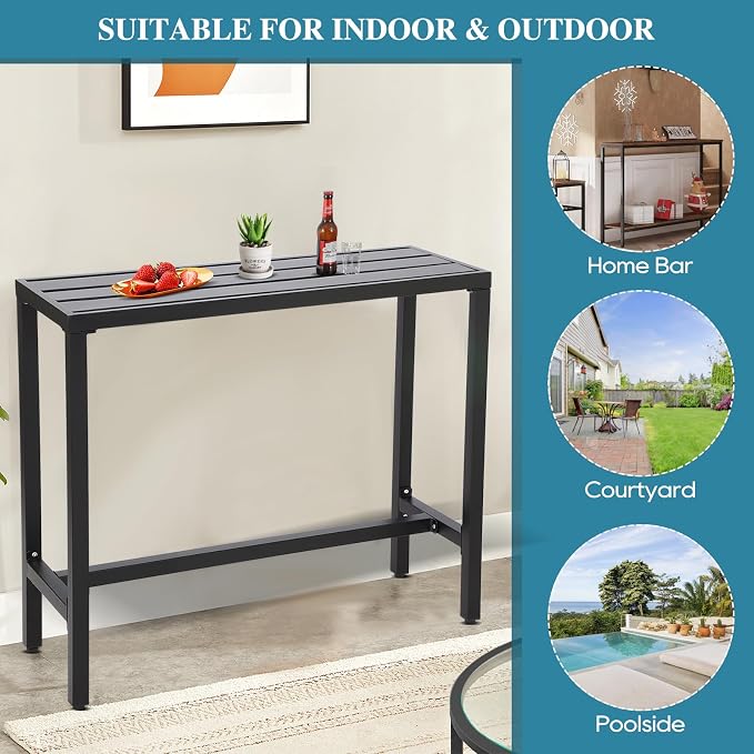 Outdoor Bar Table, Patio Console Pub Height Tables - Image 8