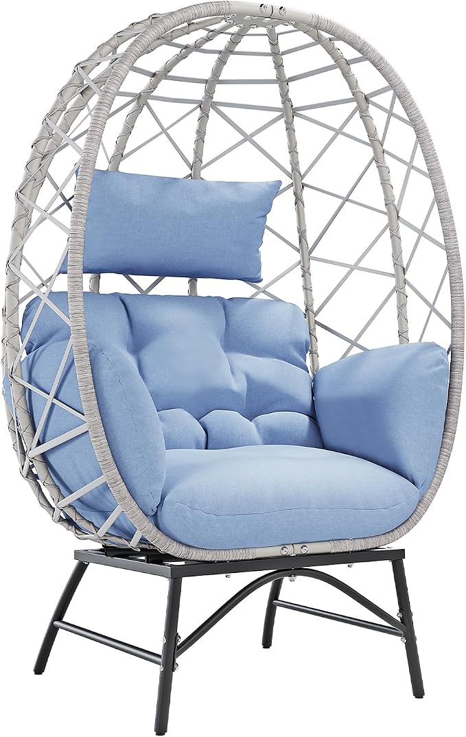 SWITTE Wicker Egg Chair Outdoor, Oversized Patio Lounge Chairs by SWITTE