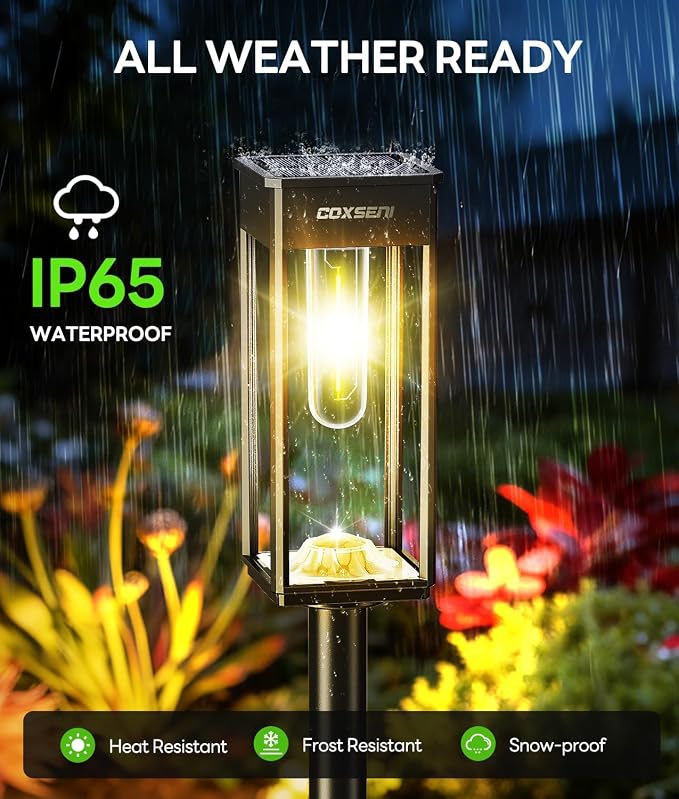 Solar Pathway Lights Outdoor IP65 Waterproof, 6 Pack 3000K LED Auto On/Off - Image 4