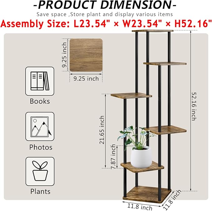 AZERPIAN Plant Stand 6 Tier Indoor Metal Flower Shelf - Image 4