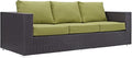 Modway Convene Wicker Rattan Outdoor Patio Sofa in Espresso Peridot by Modway